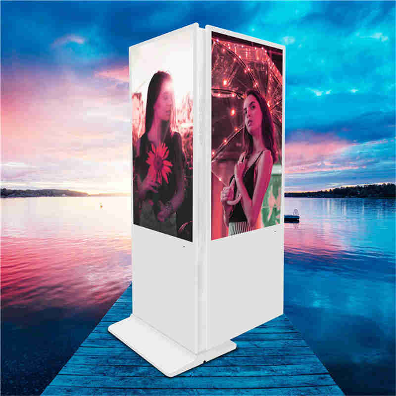 43 pollice Pavimento Upstanding Double Sided Digital Signage kiosk Advertising Player Billboard per shopping mall, chain store and bank lobby